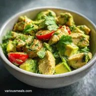 Chicken Salad Meal Prep Idea for Work with Avocado in 15 Minutes