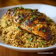 Creamy Garlic Chicken and Rice for 4 Servings