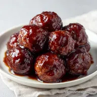 Crockpot Bourbon Glazed Meatballs for 8