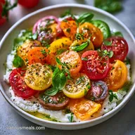 Heirloom Tomato Ricotta Salad: 15 Min