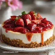 No Bake Cheesecake with Graham Cracker Crust and Fresh Strawberries: No-Bake