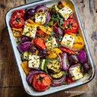 One Pan Greek Vegetable Recipe with Feta