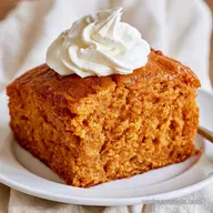 Pumpkin Cake with Whipped Cream: Baked