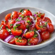 Red Onion Tomato Salad in 10 Minutes