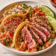 Sesame Crusted Tuna Tacos for 4 Servings