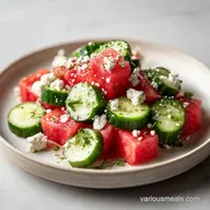 SIMPLE Watermelon Cucumber Feta Salad in 15 Minutes