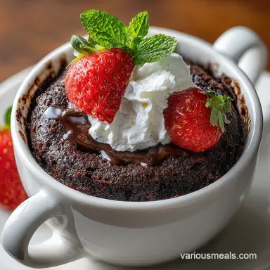 5 Minute Mug Cake Recipe with Chocolate Chips - Ready in 5 Minutes Recipe Card