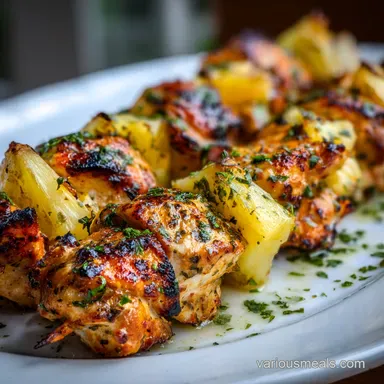 Baked Pineapple Chicken Kabobs for 4 Servings