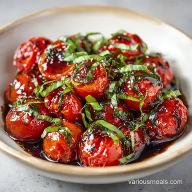 Balsamic Marinated Tomato Salad in 10 Min Recipe Card