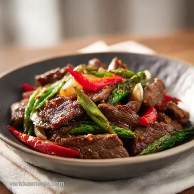 Black Pepper Beef Recipe for 4 Servings Recipe Card