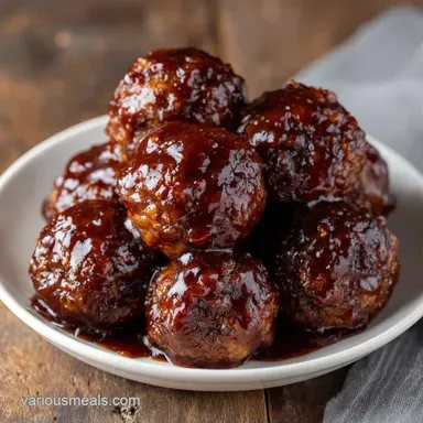 Bourbon BBQ Crockpot Meatballs for 8 Recipe Card