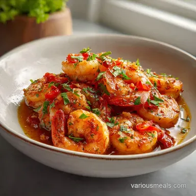 New Orleans Shrimp Recipe for 4 Servings Recipe Card