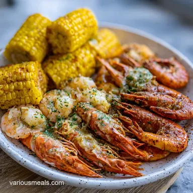 Cajun Seafood Boil with Garlic Butter Sauce for 6 Recipe Card