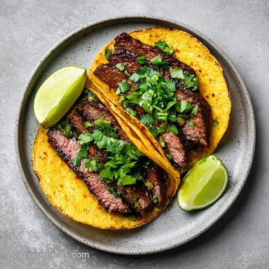 Carne Asada Tacos in 30 Minutes Recipe Card