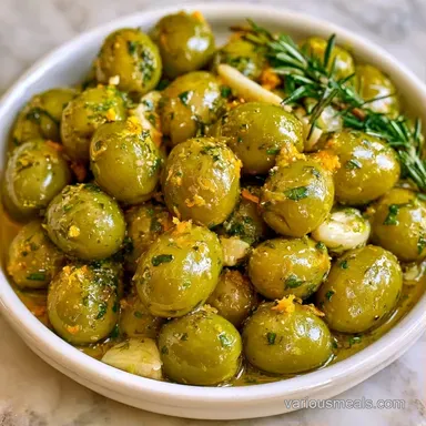 Citrus Marinated Olives in 10 Minutes Recipe Card