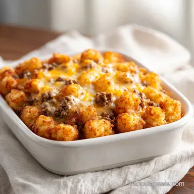 Tater Tot Casserole in 55 Minutes with Ground Beef
