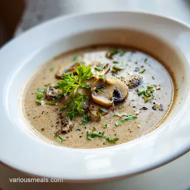 Cream of Mushroom Soup Recipe for 4 Servings