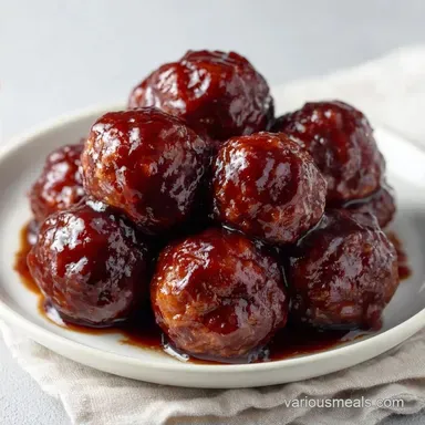 Crockpot Bourbon Glazed Meatballs for 8