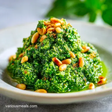 Dairy Free Pesto in 5 Minutes Recipe Card