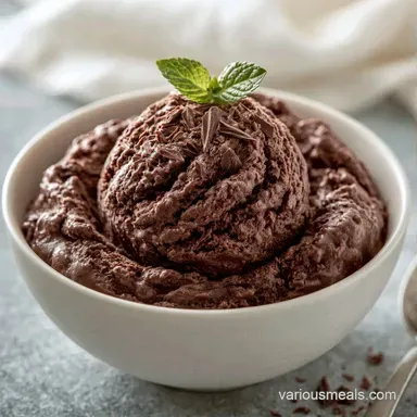 Dark Chocolate Ice Cream for 4 Servings Recipe Card