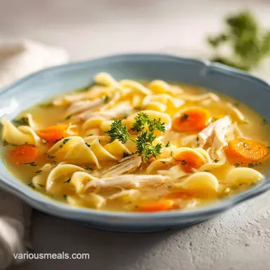 Easy Creamy Chicken Noodle Soup in 30 Minutes Recipe Card