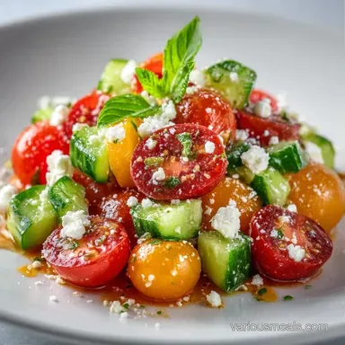 Easy Feta Tomato Salad in 25 Minutes Recipe Card