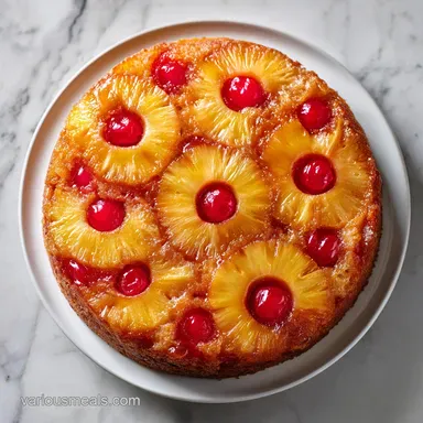 Pineapple Upside Down Cake with Cake Mix: Golden Baked 55 Mins Recipe Card