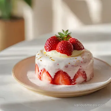 Easy Strawberry Cake for 12 Servings with Fresh Fruit Recipe Card