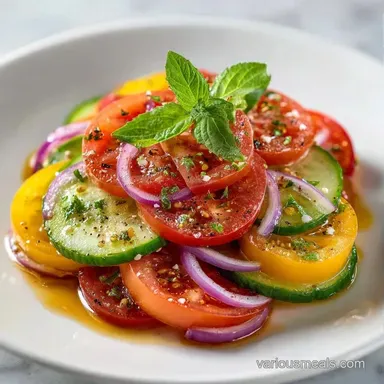 Easy Summer Tomato Salad in 10 Minutes Recipe Card