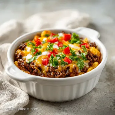 Easy Taco Casserole Recipe in 30 Minutes with Ground Beef Recipe Card