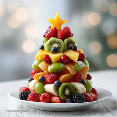 Fruit Christmas Tree Recipe for 15 Servings Recipe Card