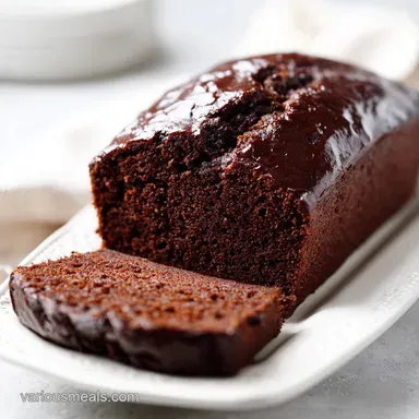 Fudgy Chocolate Banana Bread for 10 Servings Recipe Card