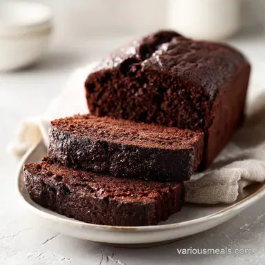 Fudgy Chocolate Banana Bread for 10 Servings