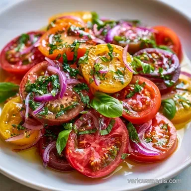 Garden Heirloom Tomato Salad in 15 Minutes Recipe Card