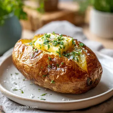 Perfect Baked Potato with Garlic Butter: 4 Servings