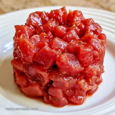 Ahi Tuna Tartare for 4 Servings Recipe Card
