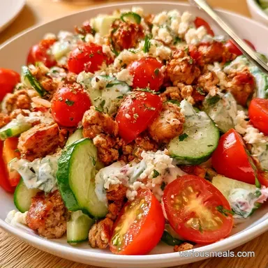 Greek Ground Turkey for 4 Servings Recipe Card