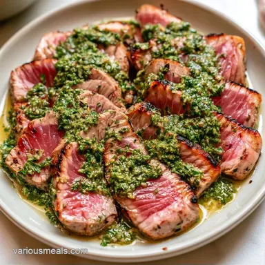 Grilled Ahi Tuna with Chimichurri for 2 Recipe Card