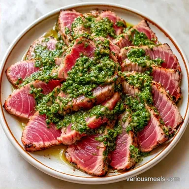 Grilled Ahi Tuna with Chimichurri for 2