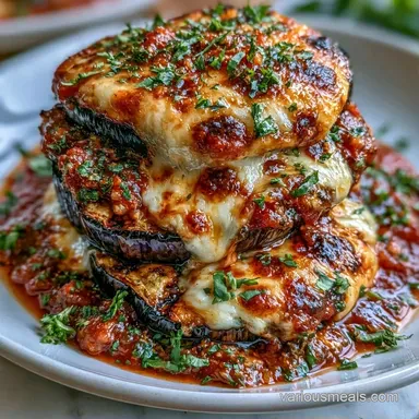 Grilled Eggplant Parmesan for 4 Servings Recipe Card