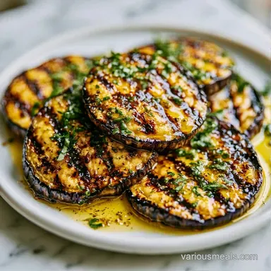 Grilled Eggplant Salad for 4 Servings Recipe Card