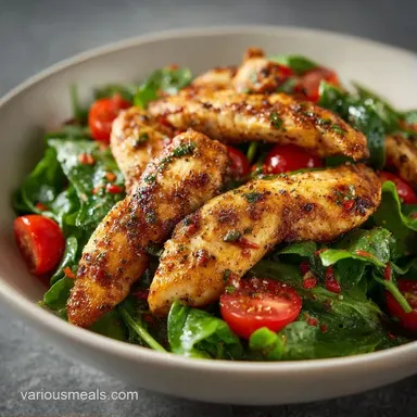 Healthy Chicken Tomato Salad in 20 Minutes Recipe Card