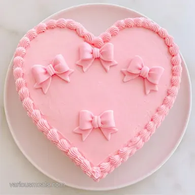 Pink Heart Cake for 12 Servings