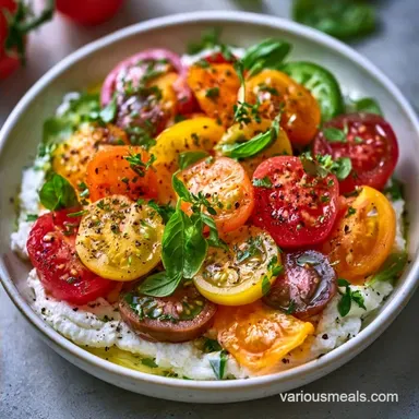 Heirloom Tomato Ricotta Salad: 15 Min