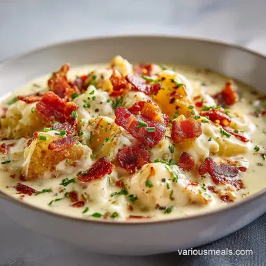 Creamiest Instant Pot Loaded Baked Potato Soup for 6 Servings