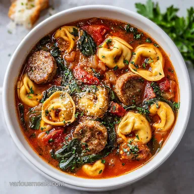 Italian Sausage Tortellini Soup in 30 Minutes | One-Pot Recipe Recipe Card