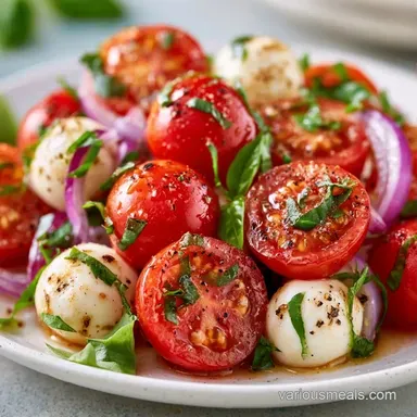 Italian Tomato Basil Salad in 10 Minutes Recipe Card
