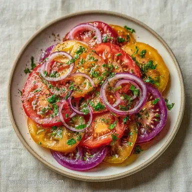 Lemon Heirloom Tomato Salad in 10 Minutes