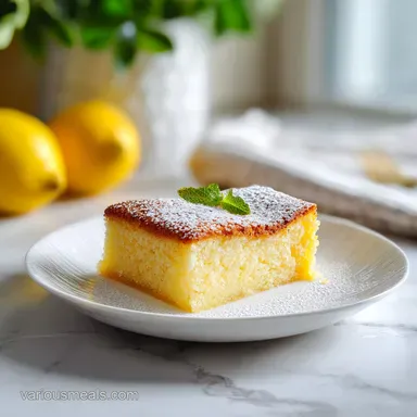 Lemon Magic Cake Recipe: Custard Baked Recipe Card