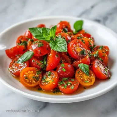 Marinated Cherry Tomato Salad with Basil Recipe Card